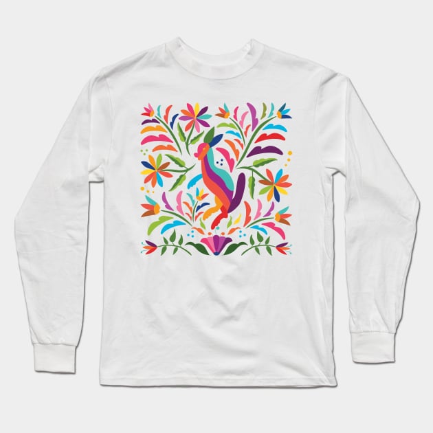Mexican Otomí Hare / Colorful & happy art by Akbaly Long Sleeve T-Shirt by Akbaly